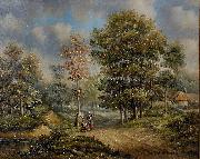 Barend Cornelis Koekkoek Walk in the woods Spain oil painting artist